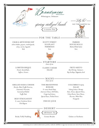 Menu for Spring Civilized Lunch